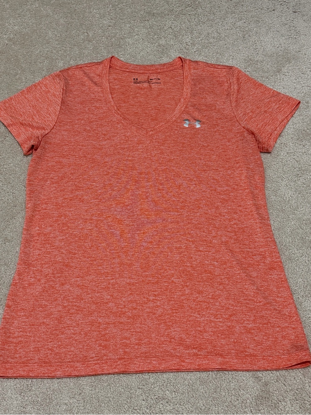 4/$20 SALE - Under Armour Women’s Heathered Orange V-Neck Tee